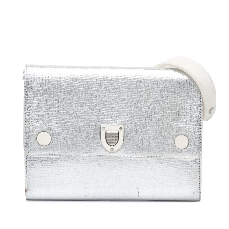 Silver Dior Goatskin Diorever Wallet on Chain Crossbody Bag