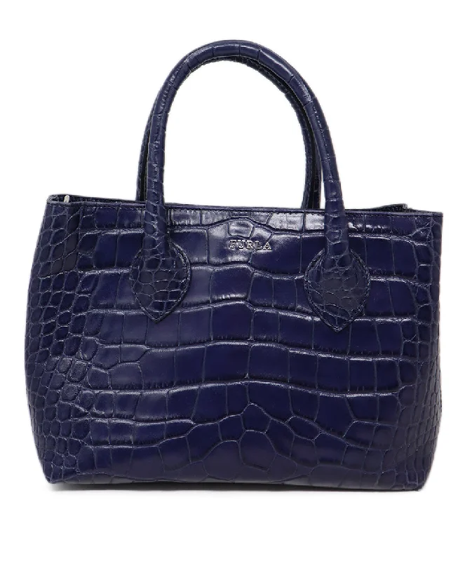 Furla Purple Pressed Leather Tote