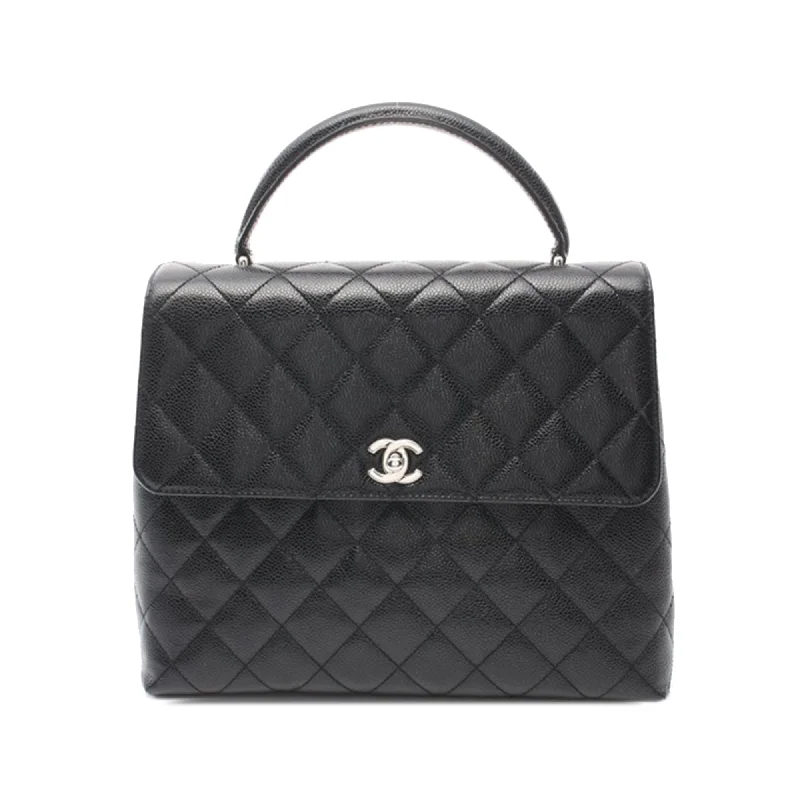 Black Chanel Caviar Kelly Top Handle Bag