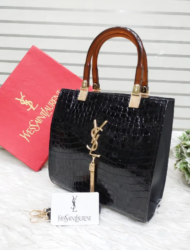 YSL Women's Handbag - Stylish & Practical with Brand Card and Box (Black)