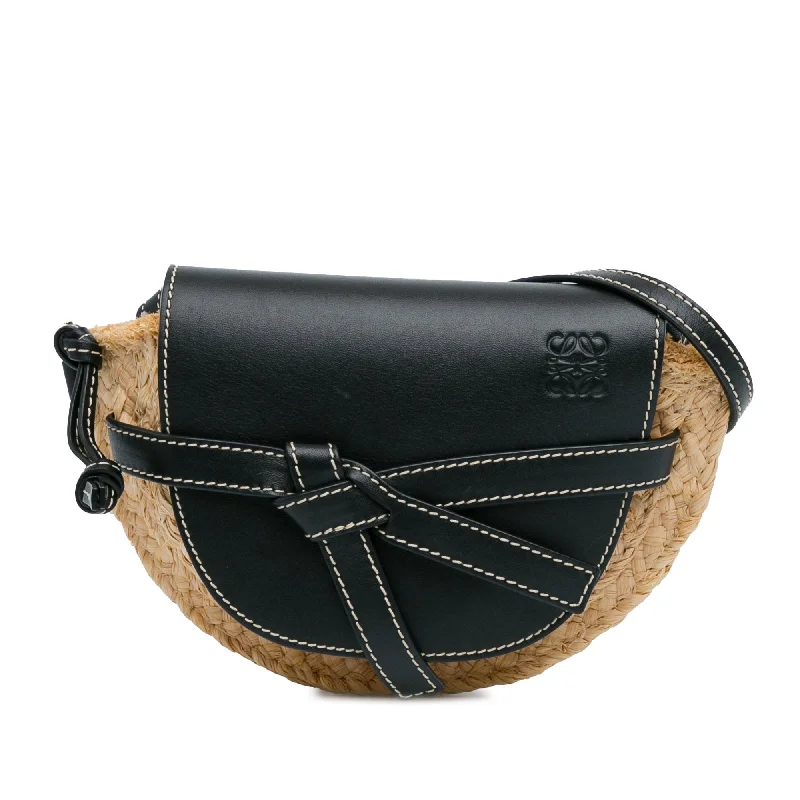 Brown LOEWE Mini Raffia Gate Crossbody