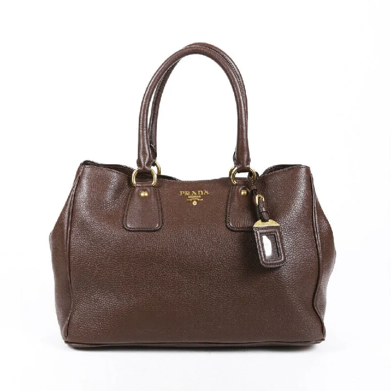 Prada Bag Brown Vitello Daino Leather Tote