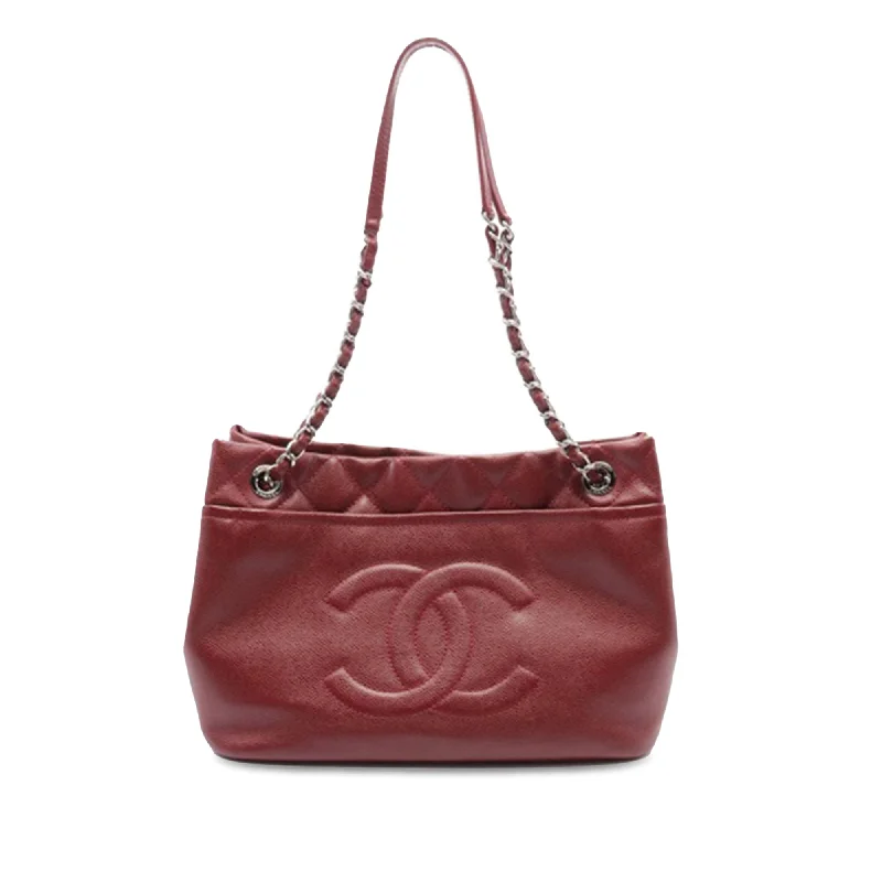 Red Chanel CC Caviar Soft Tote