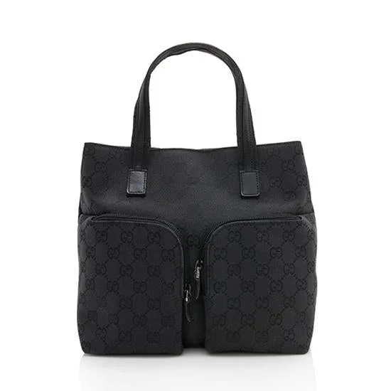 Gucci GG Canvas Leather Double Pocket Mini Tote