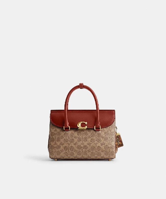 Coach Broome Carryall in Signature Canvas with Snakeskin Detail