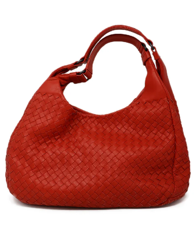 Bottega Veneta Red Woven Leather Hobo Bag