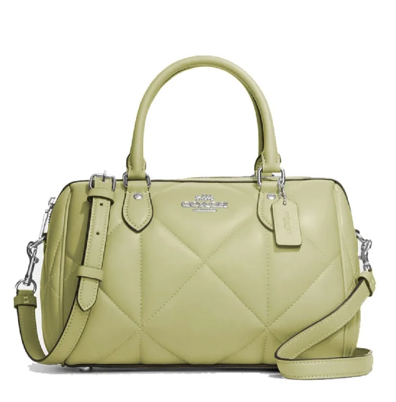 Coach Diamond Quilted Leather Rowan Satchel CJ610 Lime