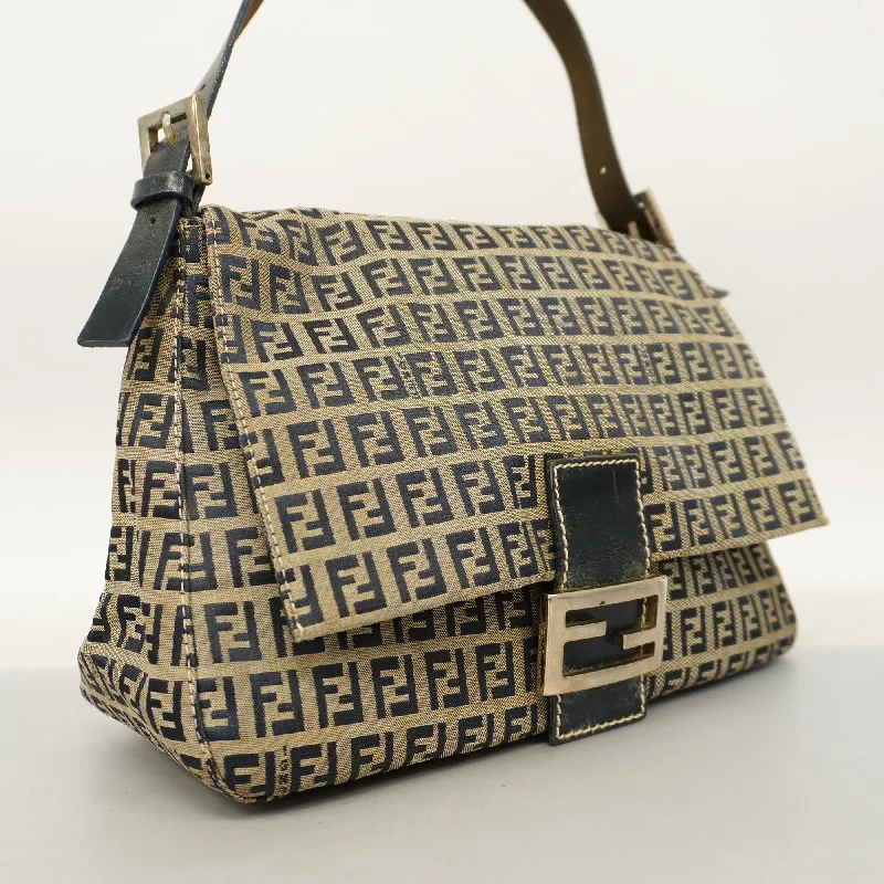 FENDI  Zucchino Handbag Women's Nylon Handbag Navy