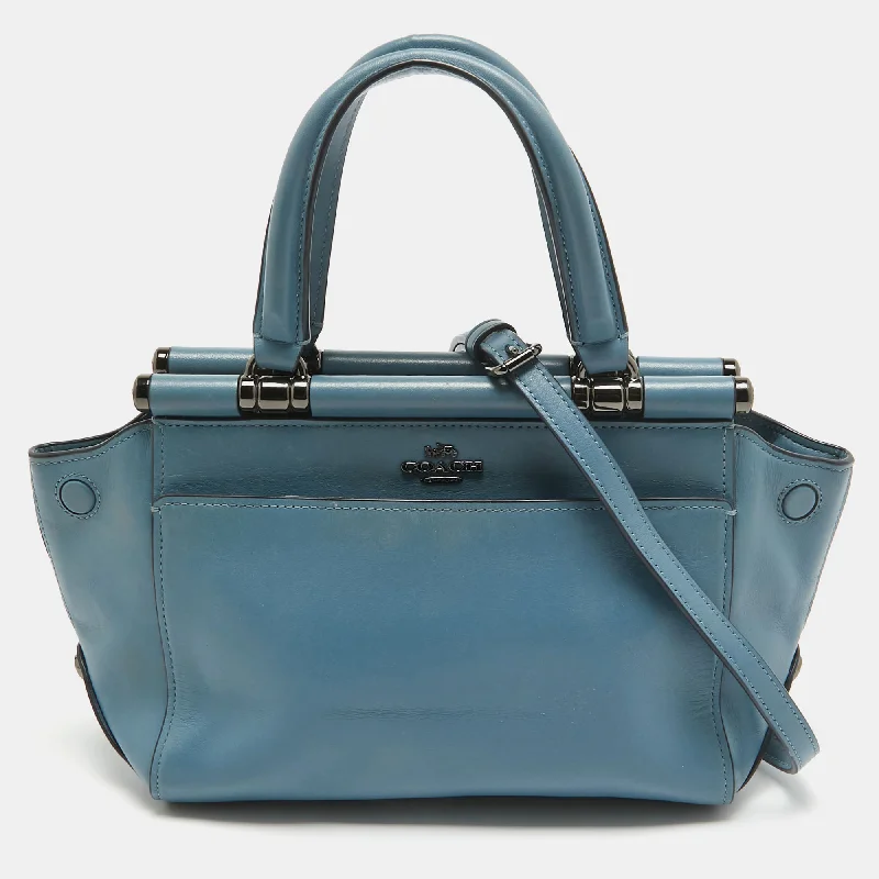 Blue Leather Selena Grace Tote