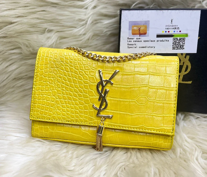 YSL High Quality Imported Cross Body Women Bag (Yellow)