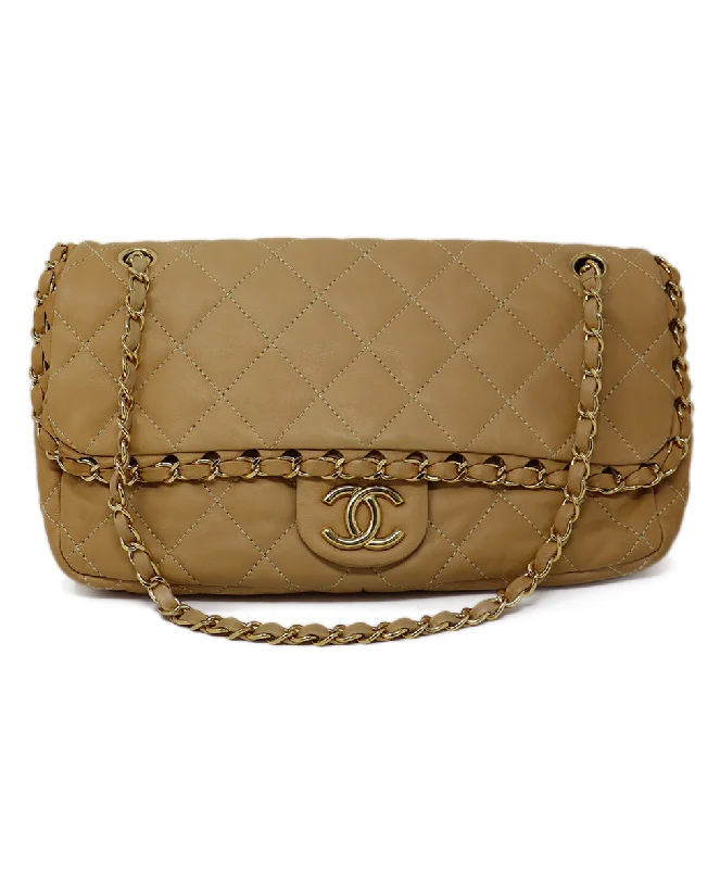 Chanel Tan Leather Chain Shoulder bag