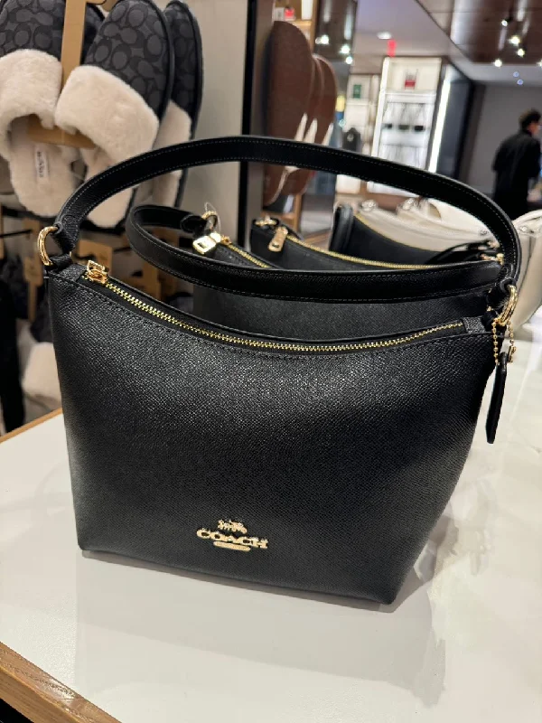 Coach Zip Top Shoulder Bag In Gold Black (Pre-Order)