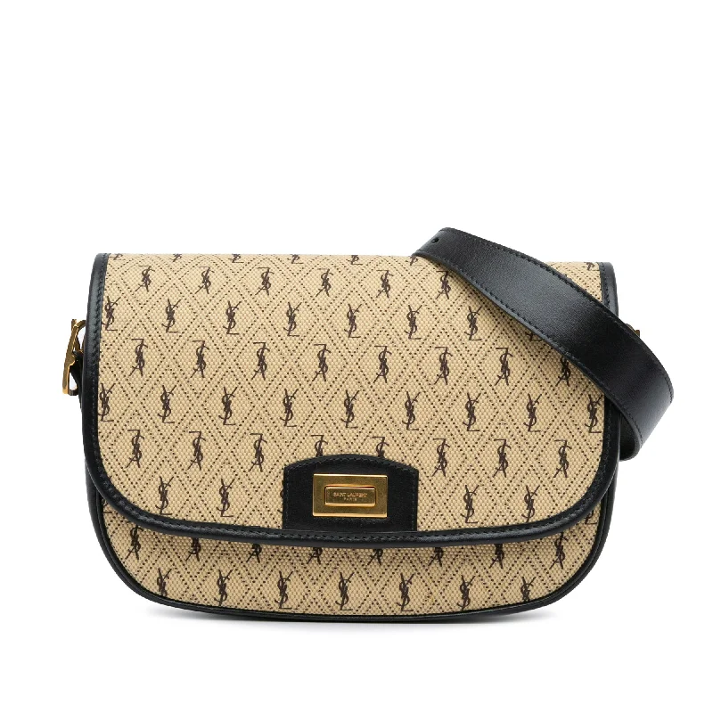 Brown Saint Laurent Medium Canvas Monogram All Over Crossbody