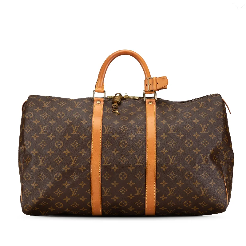 Brown Louis Vuitton Monogram Keepall 50 Travel Bag