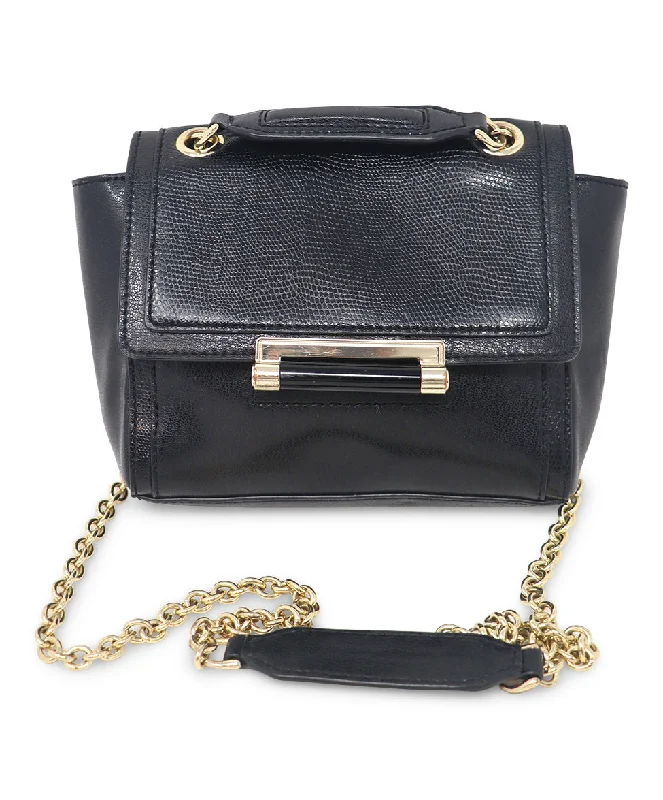 DVF Black Leather Crossbody Bag