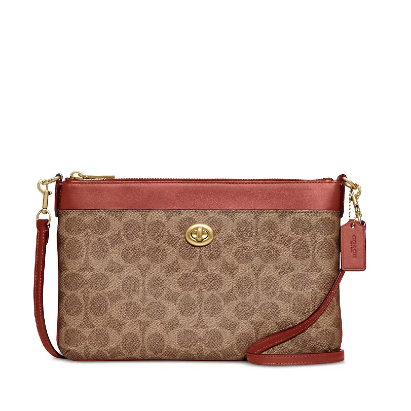 Coach Signature Coated Canvas Polly Crossbody - Tan Rust