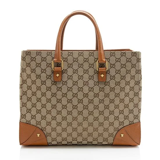 Gucci GG Canvas Nailhead Large Tote