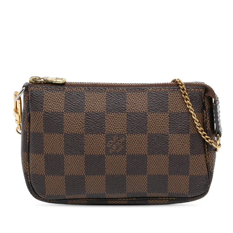 Brown Louis Vuitton Damier Ebene Mini Pochette Accessoires Handbag