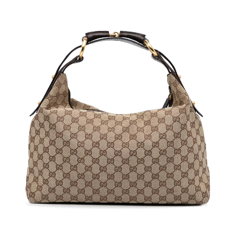 Gucci Medium GG Canvas Horsebit Hobo (SHG-EgWdH2)