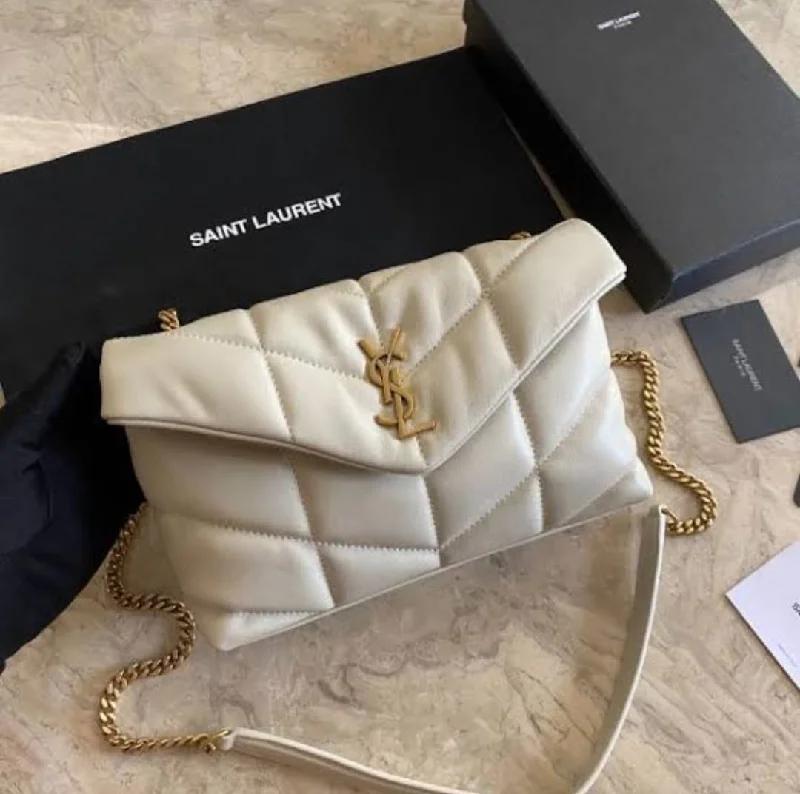 New Arrival AAA Quality YSL Classic Puffer Bag (Beige)