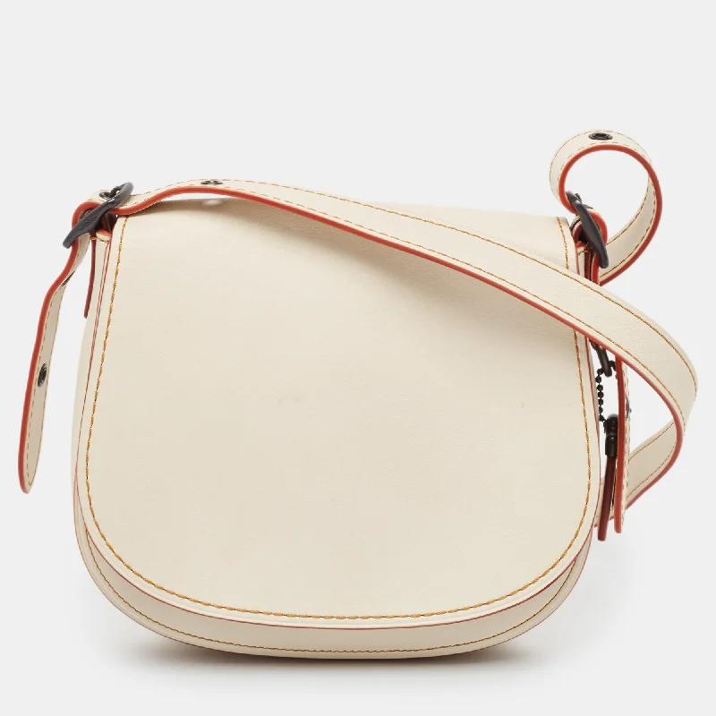 Off White Leather Saddle 23 Crossbody Bag