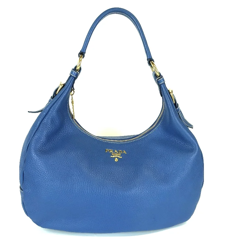 Vitello Daino Leather Zip Top Hobo Bag