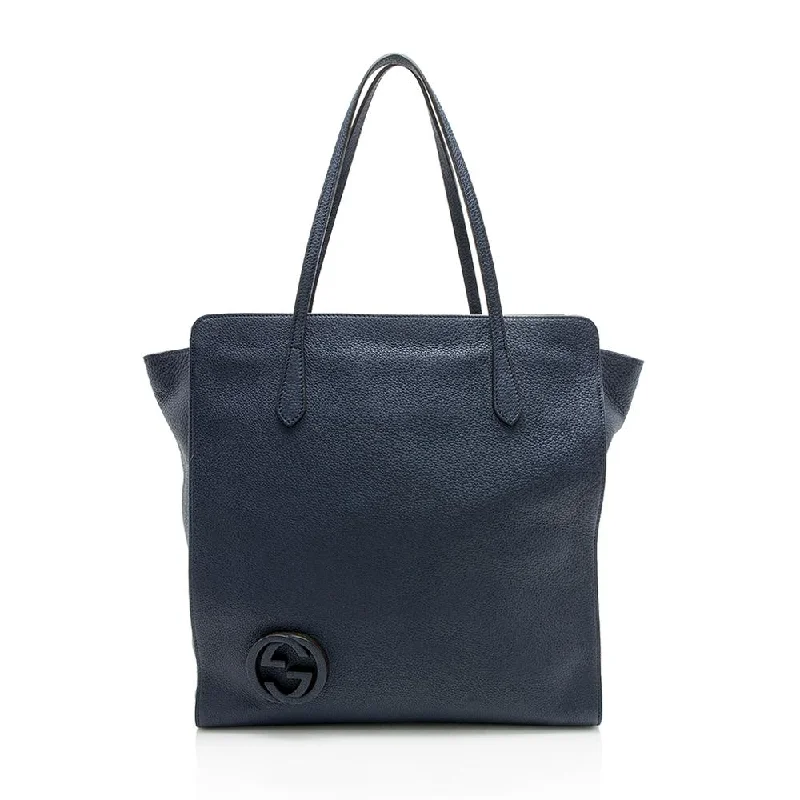 Gucci Leather Grand Prix Interlocking GG Large Tote (SHF-11706)