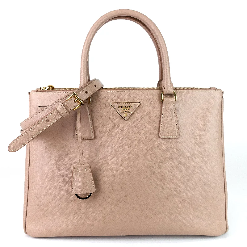 Saffiano Lux Double Zip Tote Bag