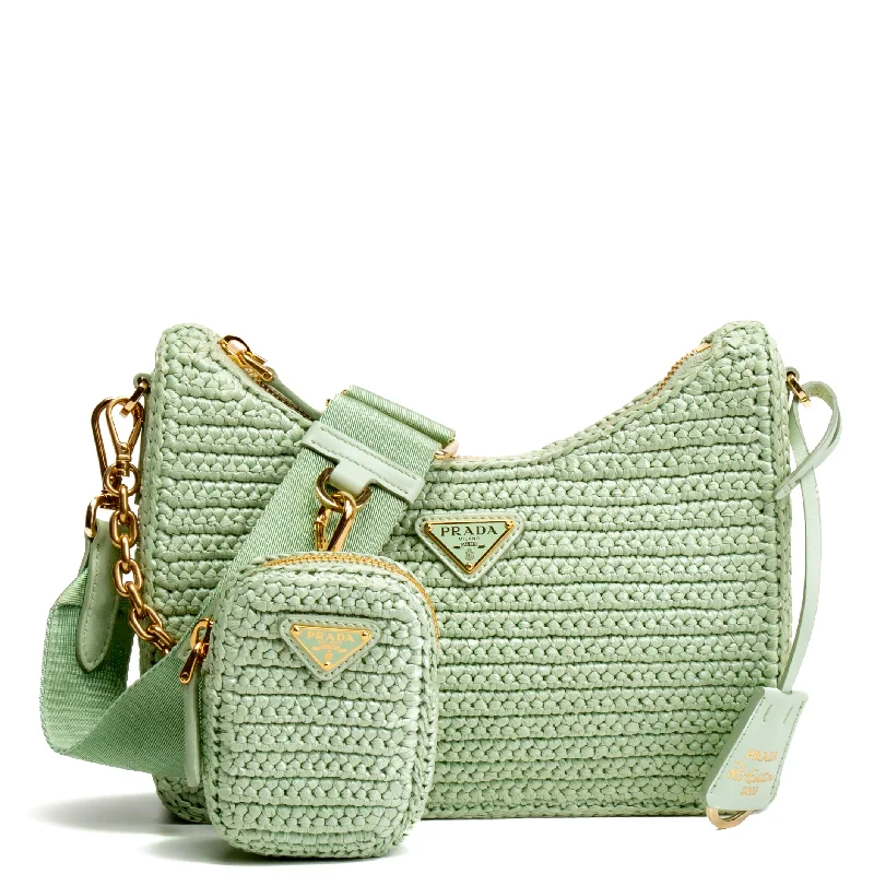 PRADA Re-Edition 2005 Crochet Bag- Seafoam