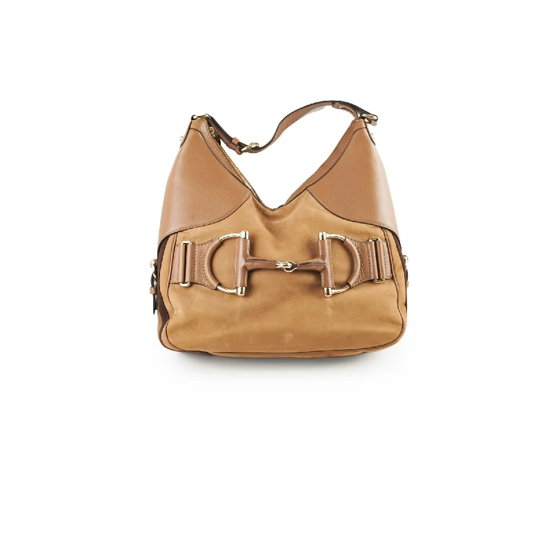 Gucci Horsebit Hobo Shoulder Bag Brown