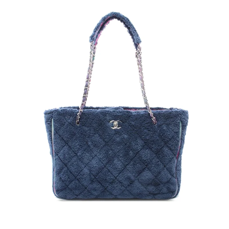 Blue Chanel Large Terry and Ribbon Shopping Tote