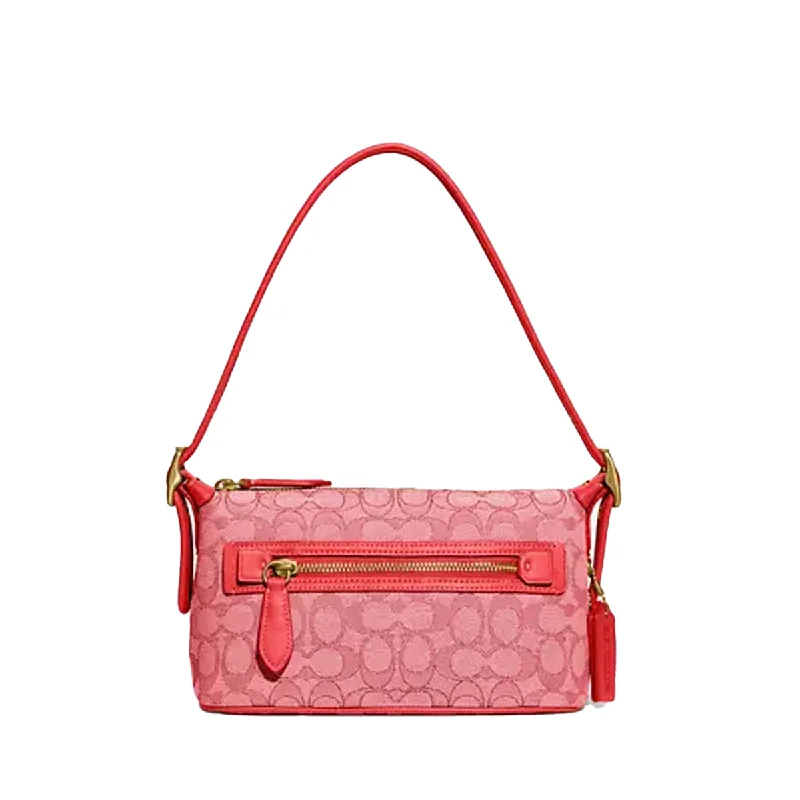 Coach Signature Jacquard Demi Shoulder Bag - Sport Red