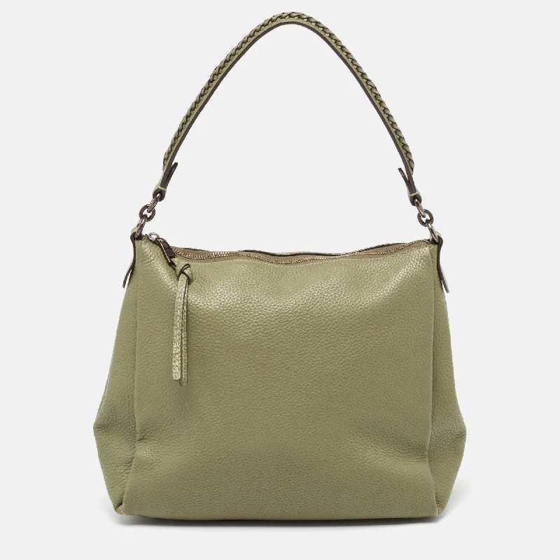 Olive Green Leather Shay Shoulder Bag