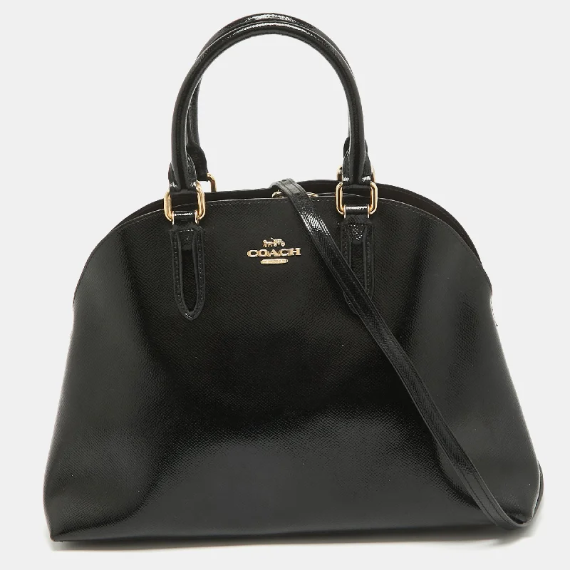 Black Patent Leather Quinn Dome Bag