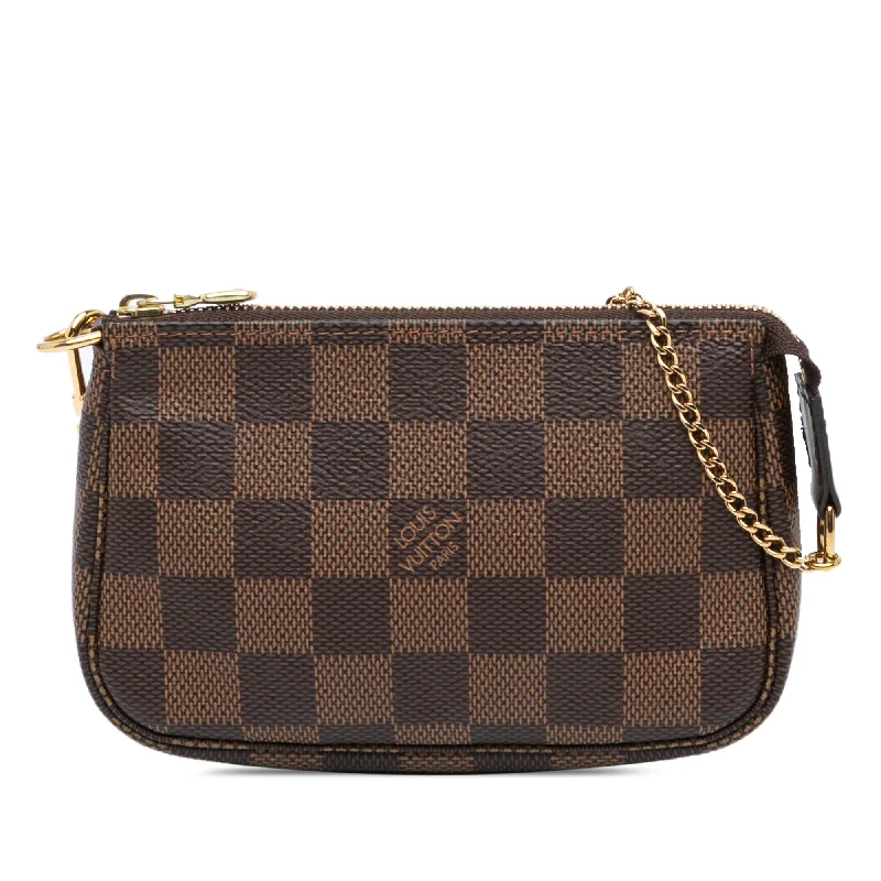 Brown Louis Vuitton Damier Ebene Mini Pochette Accessoires Handbag