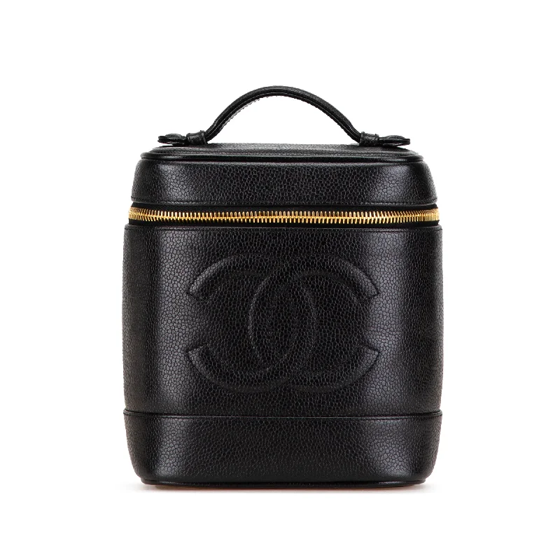 Black Chanel CC Caviar Vanity Case