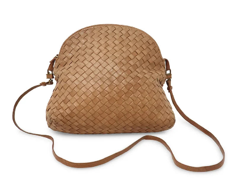 Bottega Veneta Vintage Tan Woven Leather Shoulder Bag