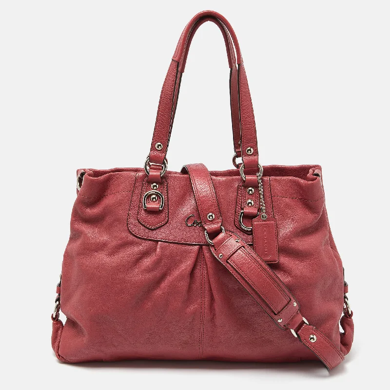 Pink Leather Ashley Tote