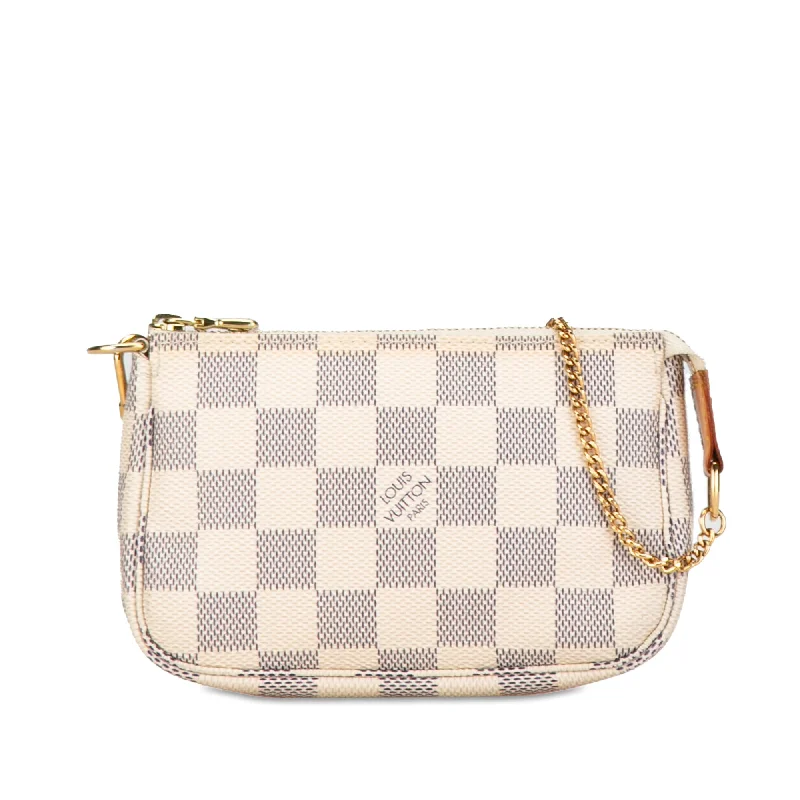 White Louis Vuitton Damier Azur Mini Pochette Accessoires Handbag