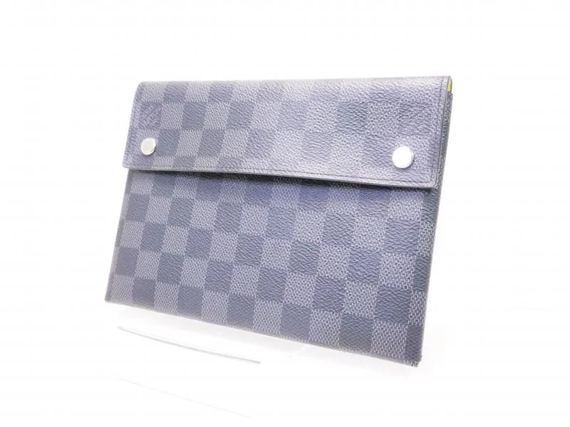 Authentic Pre-owned Louis Vuitton Damier Graphite Alpha Triple Pouch(Medium) Bag Purse N60255 211038