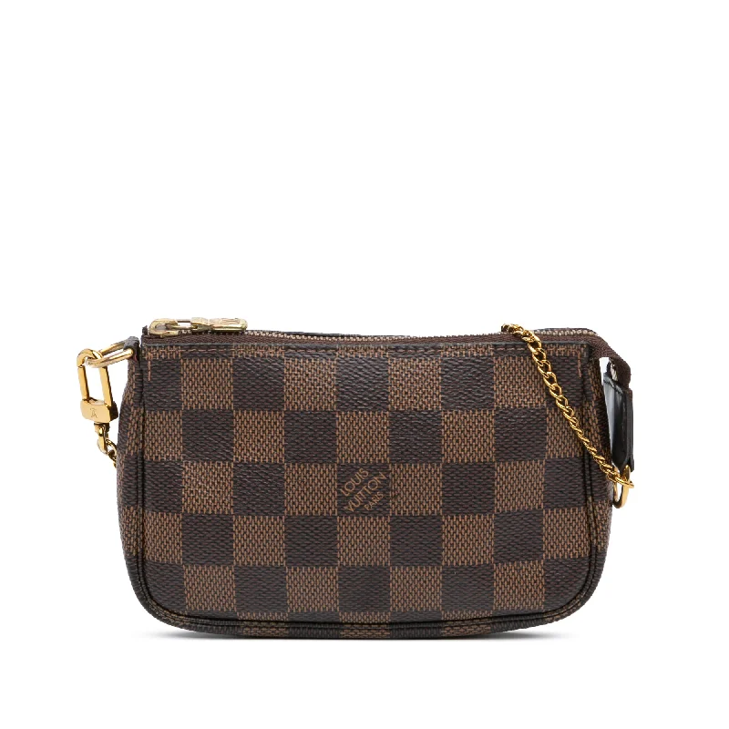 Brown Louis Vuitton Damier Ebene Mini Pochette Accessoires Handbag