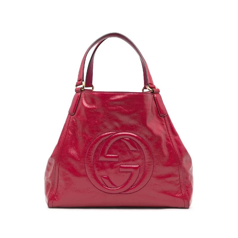 Pink Gucci Medium Patent Soho Cellarius Tote