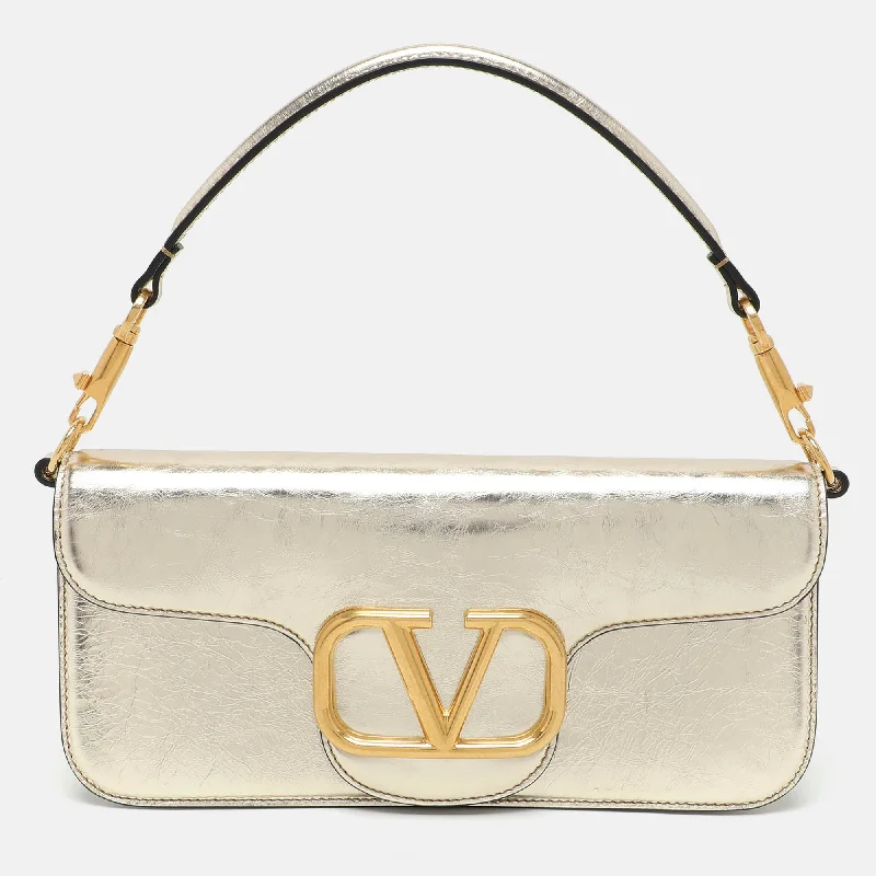 Gold Leather Loco Shoulder Bag