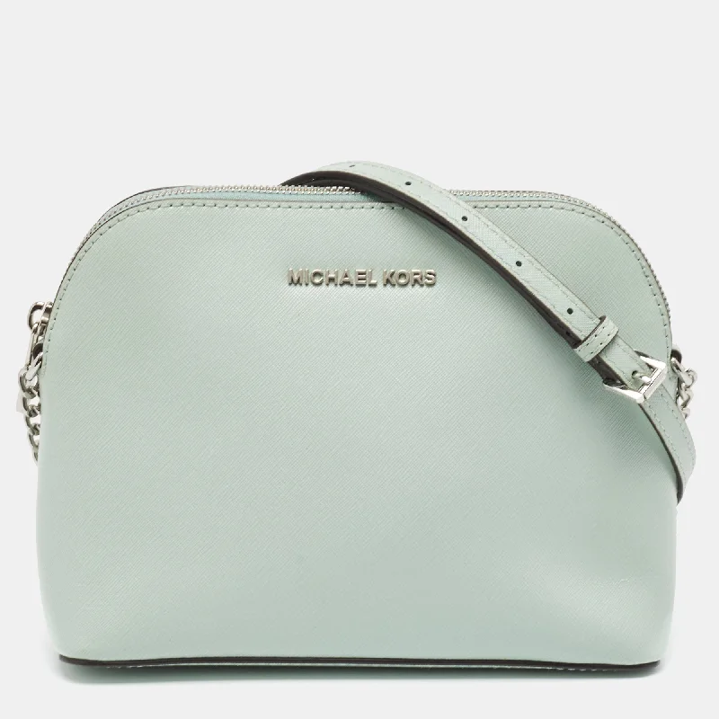 Mint Green Patent Leather Medium Cindy Dome Crossbody Bag