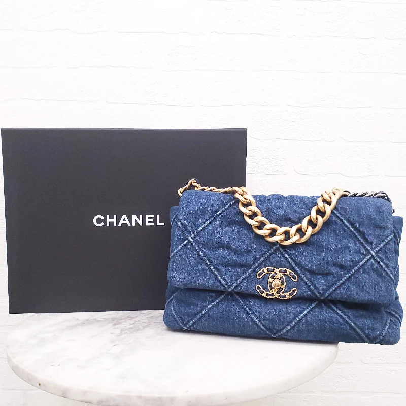 CHANEL 19 DENIM LARGE HANDBAG