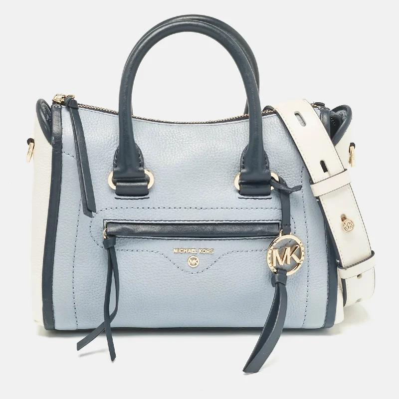 Tricolor Leather Medium Carine Satchel