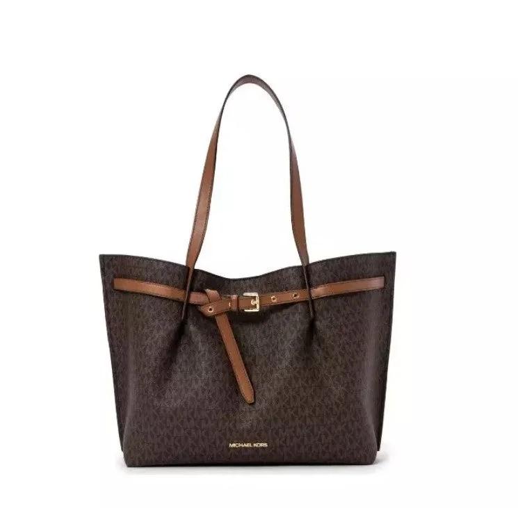 Michael Kors Emilia Large Logo Tote Bag 35S1GU5T7B BROWN