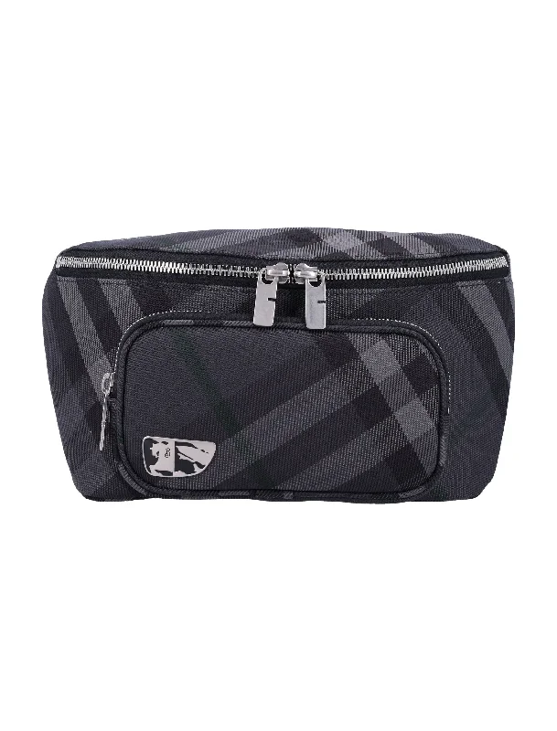 Men's Grid Belt Bag in Charcoal | 24A8097411 Color A1208