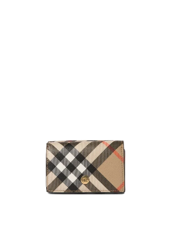 Women's "check" Compact Wallet in Beige | 8095291