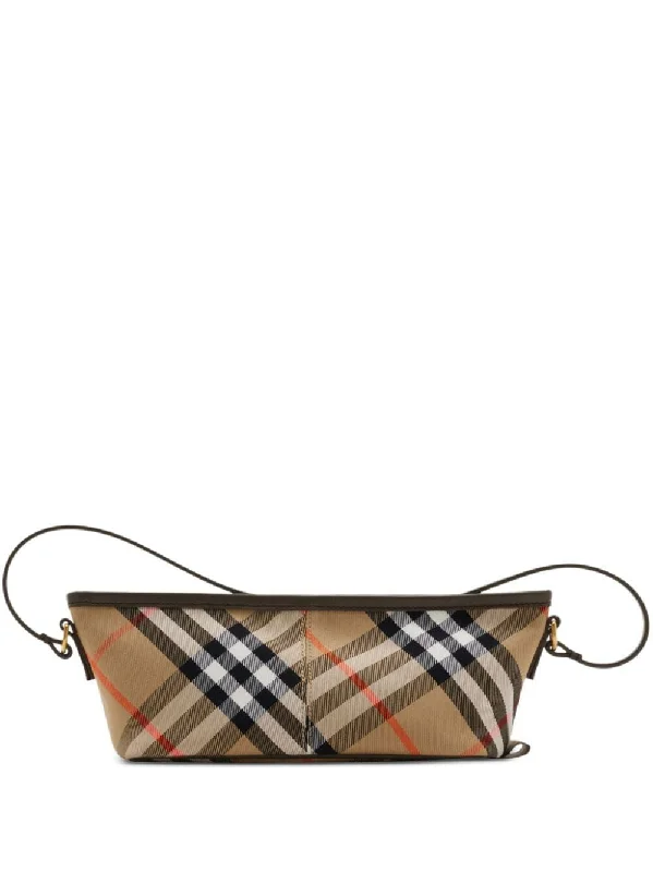 Women's Check Mini Shoulder Bag in Beige | 8095296